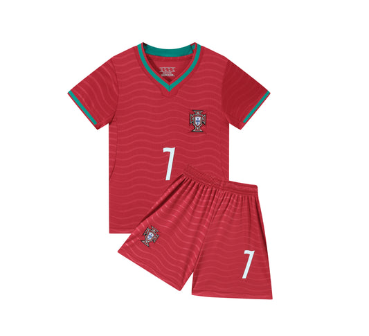 PORTUGAL 2026 World Cup kids home jersey shorts set camiseta conjunto de niño mundial RONALDO 7