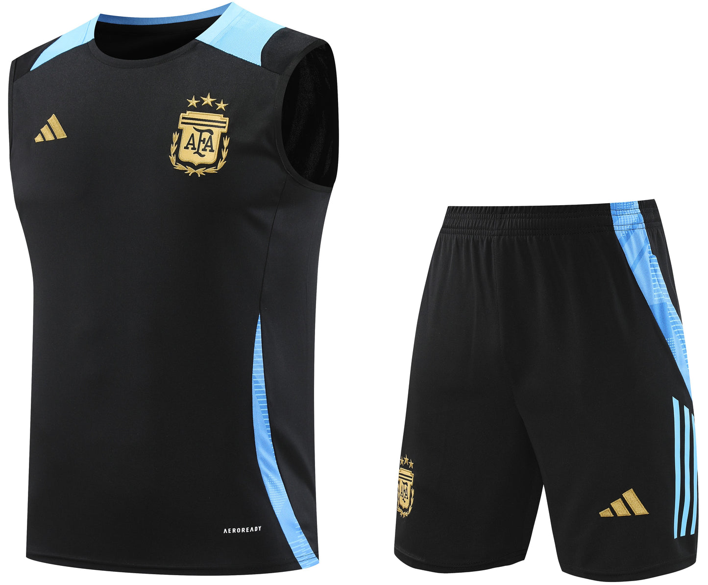 ARGENTINA 2024 black training tank top sleeveless jersey shorts set camiseta sin manga conjunto de entrenamiento