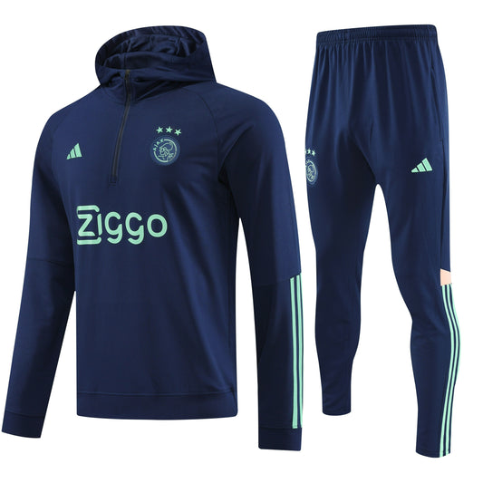 AJAX navy blue training sweatshirt hoodie tracksuit set campera sudadera con capucha