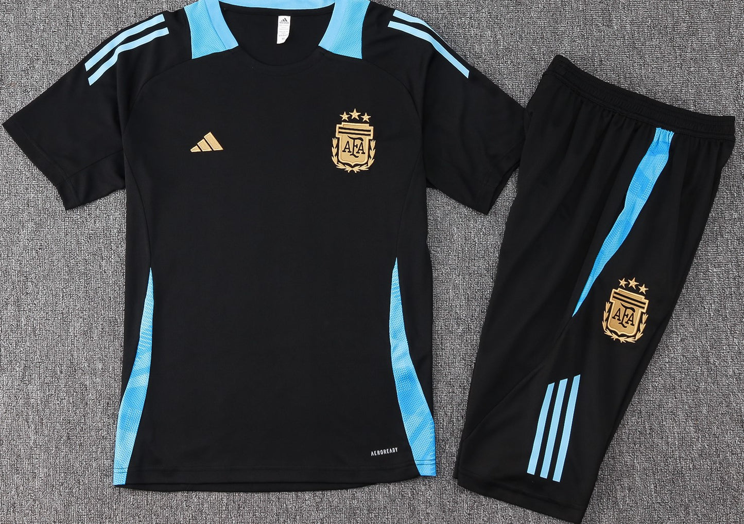 ARGENTINA 2024 black training jersey shorts set camiseta remera conjunto de entrenamiento negra