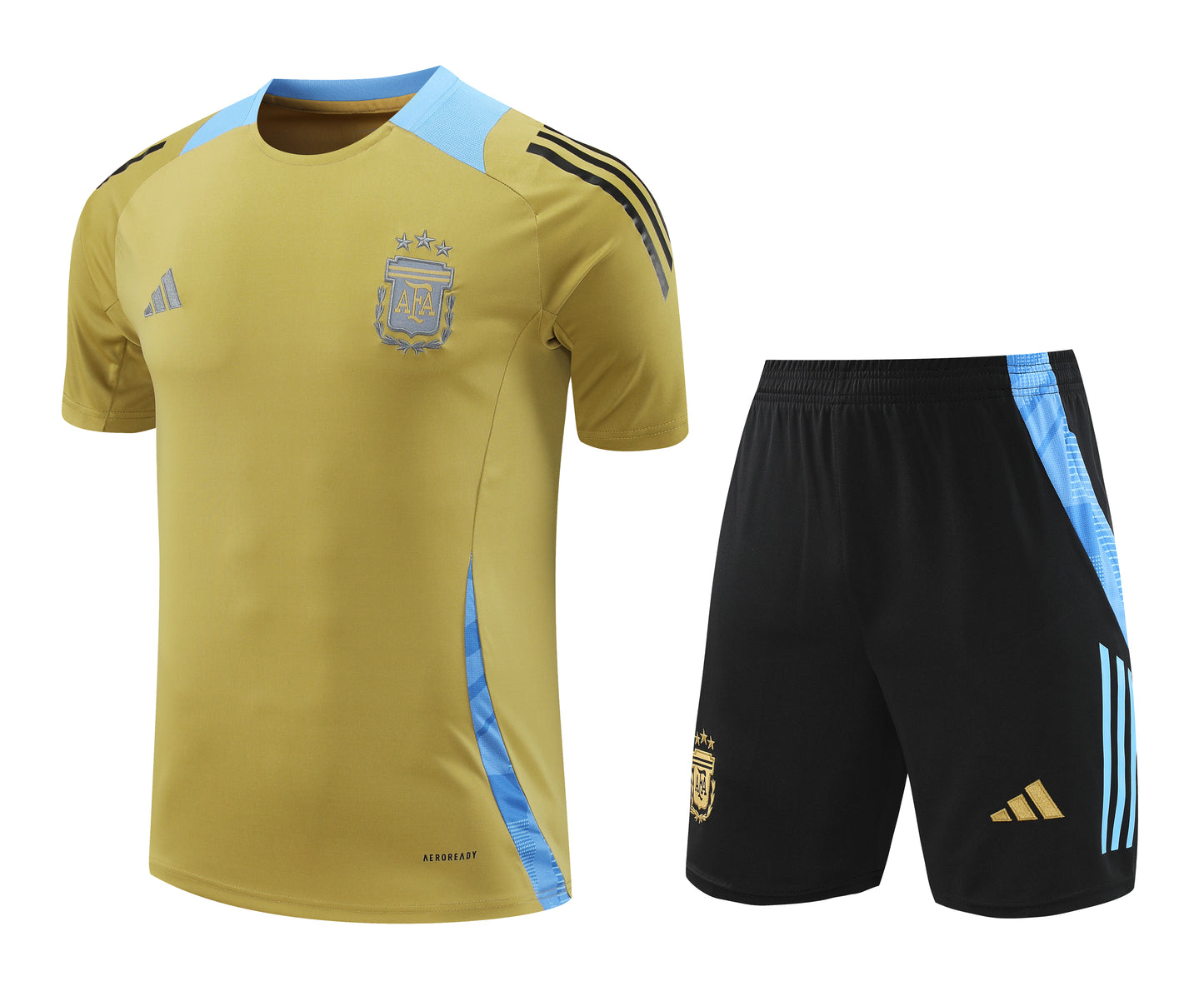 ARGENTINA 2024 black gold training jersey shorts set camiseta remera conjunto de entrenamiento