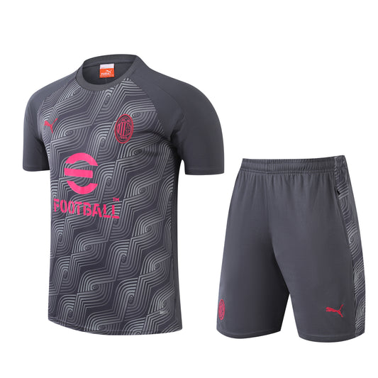 AC MILAN 24/25 gray pre match training jersey shorts set camiseta playera remera conjunto de entrenamiento