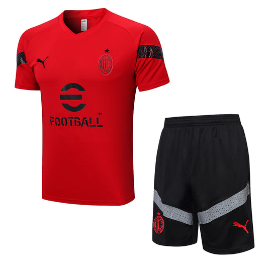 AC MILAN 23/24 black red pre match training jersey shorts set camiseta playera remera conjunto de entrenamiento