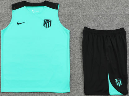 ATLETICO MADRID 24/25 light green training tank top sleeveless jersey set conjunto camiseta de entrenamiento sin manga (Copy)