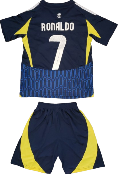 AL NASSR 24/25 away kids jersey shorts set camiseta remera playera conjunto de niño suplente Ronaldo 7