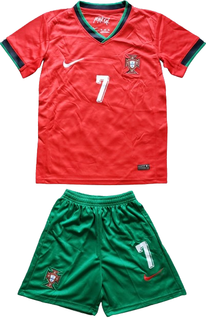 PORTUGAL 2024 kids jersey set shorts camiseta playera remera conjunto de niño local Ronaldo 7