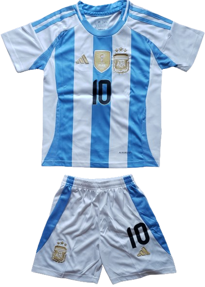 ARGENTINA 2024 kids home jersey shorts set camiseta remera playera conjunto de niño titular Messi 10