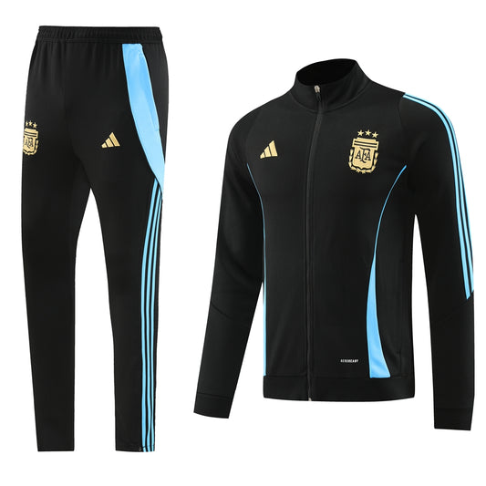 ARGENTINA 2024 black training jacket tracksuit set buzo sudadera negra de entrenamiento