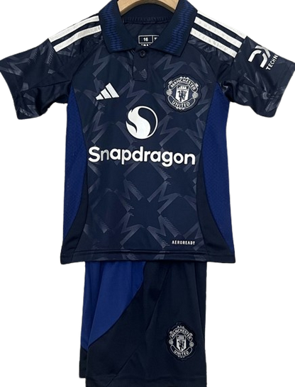 MANCHESTER UNITED 24/25 away kids jersey shorts set camiseta playera remera conjunto de niño visitante