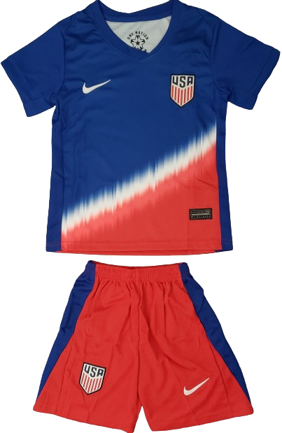 USA 2024 kids soccer away jersey set shorts camiseta playera conjunto de niño visitante