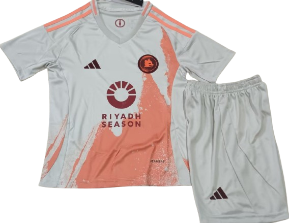 AS ROMA 24/25 kids away jersey shorts set camiseta playera remera conjunto de niño visitante