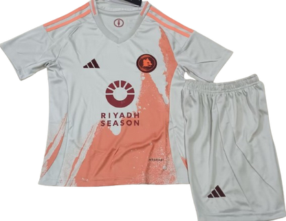 AS ROMA 24/25 kids away jersey shorts set camiseta playera remera conjunto de niño visitante