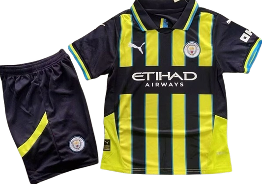 MANCHESTER CITY 24/25 away kids jersey set shorts camiseta playera remera conjunto de niño visitante