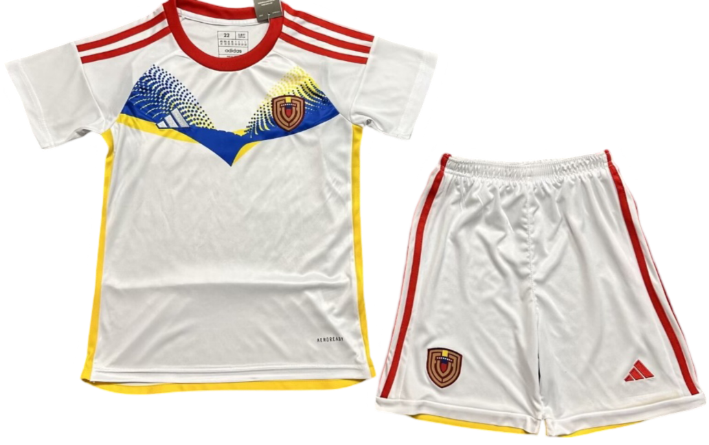 VENEZUELA 2024 kids away jersey shorts set camiseta franela conjunto de niño visitante