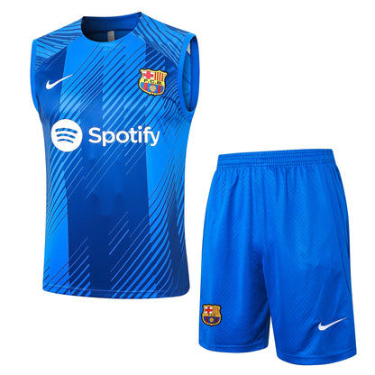 FC BARCELONA blue training tank top sleeveless jersey set conjunto camiseta de entrenamiento sin manga