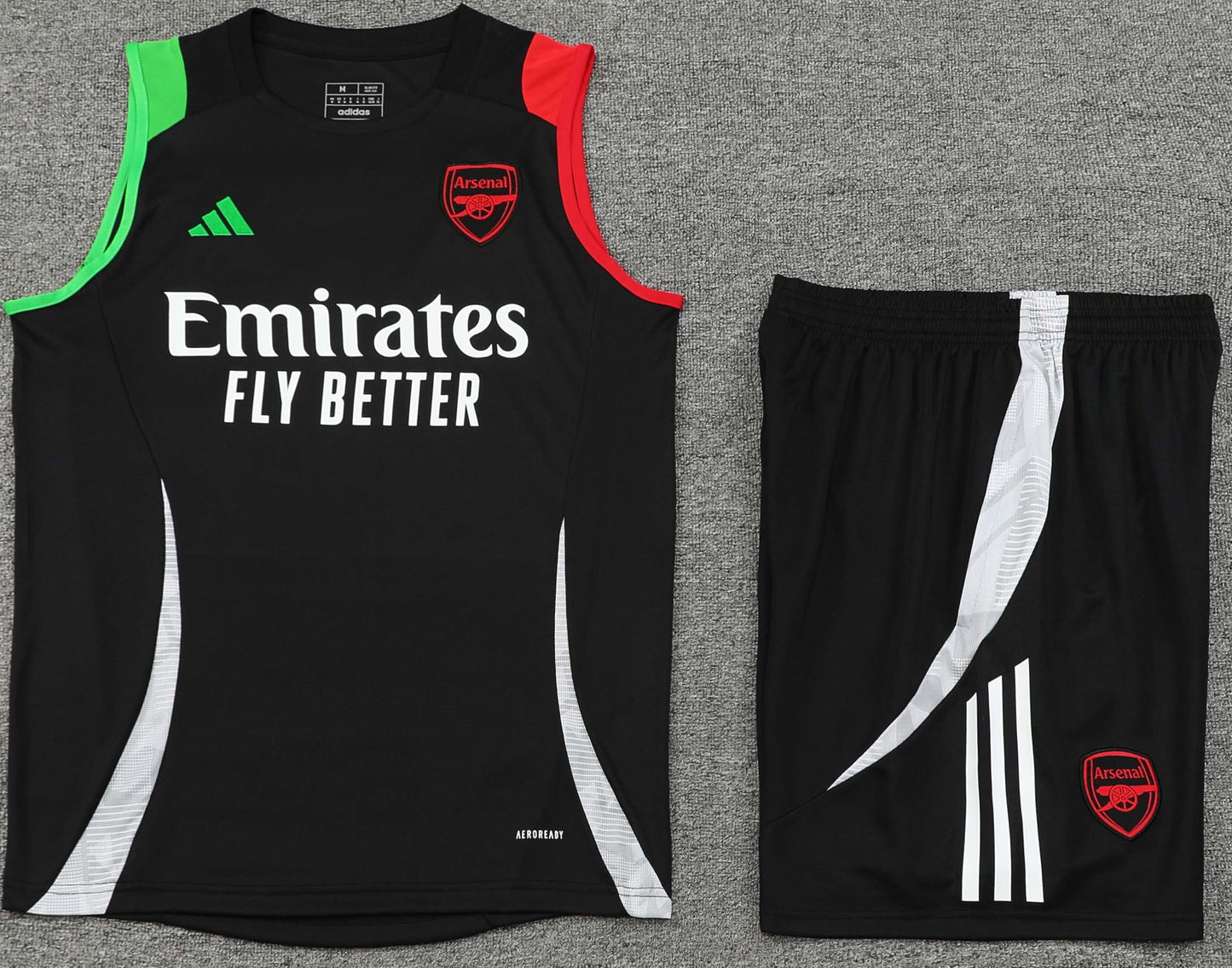 ARSENAL 24/25 black training tank top sleeveless jersey set conjunto camiseta de entrenamiento sin manga