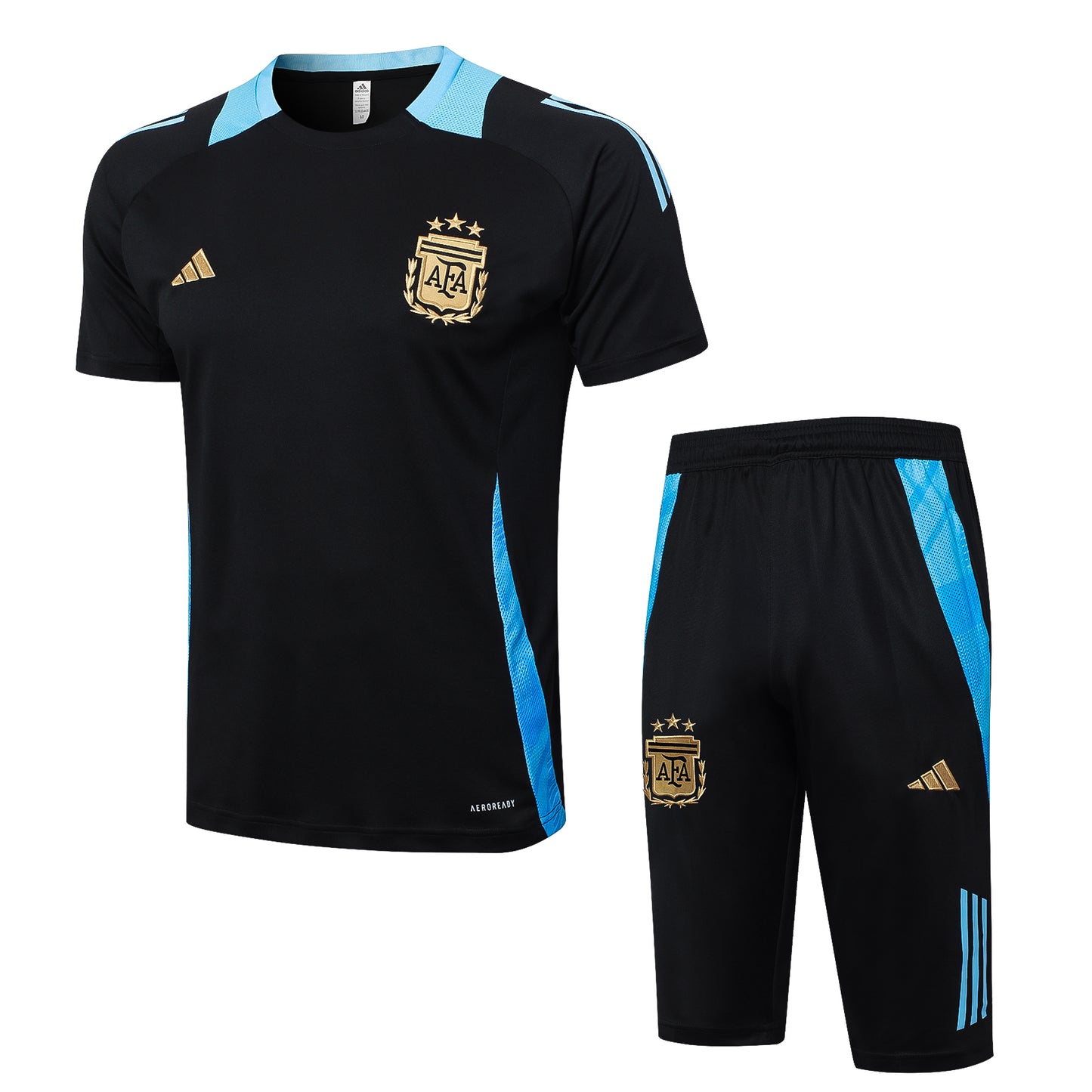 ARGENTINA 2024 black training jersey shorts set camiseta remera conjunto de entrenamiento negra