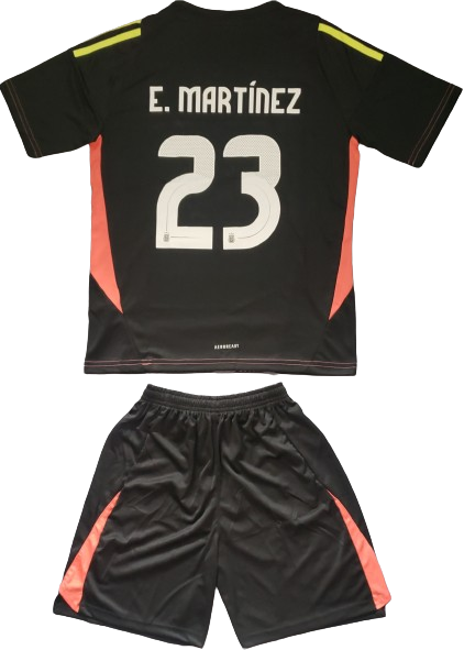 ARGENTINA 2024 black goalkeeper's kids jersey shorts set camiseta de arquero remera conjunto de niño Dibu Martinez 23