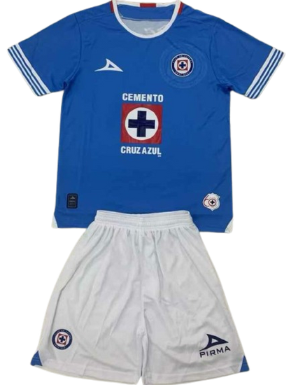 CRUZ AZUL 24/25 home kids jersey shorts set camiseta playera conjunto de niño titular