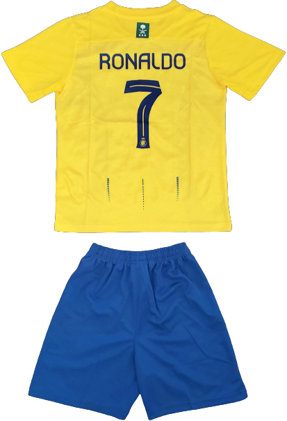 AL NASSR home kids jersey shorts set camiseta remera playera conjunto de niño local Ronaldo 7