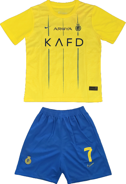 AL NASSR home kids jersey shorts set camiseta remera playera conjunto de niño local Ronaldo 7