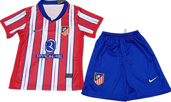 ATLETICO MADRID 24/25 home kids jersey shorts set camiseta playera remera conjunto de niño titular