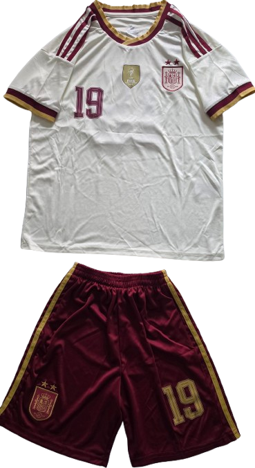 SPAIN España 2026 World Cup kids away jersey shorts set camiseta conjunto de niño visitante Lamine Yamal 19