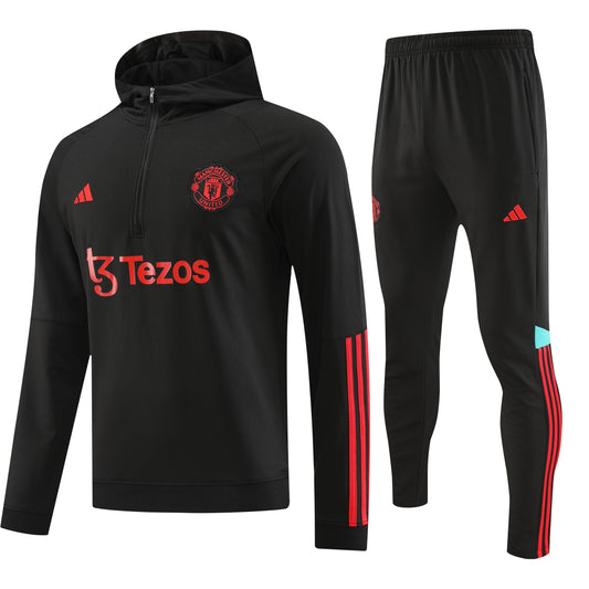 MANCHESTER UNITED black training sweatshirt hoodie tracksuit set campera sudadera con capucha