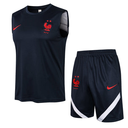 FRANCE Francia navy blue tank top training jersey set conjunto camiseta de entrenamiento sin manga