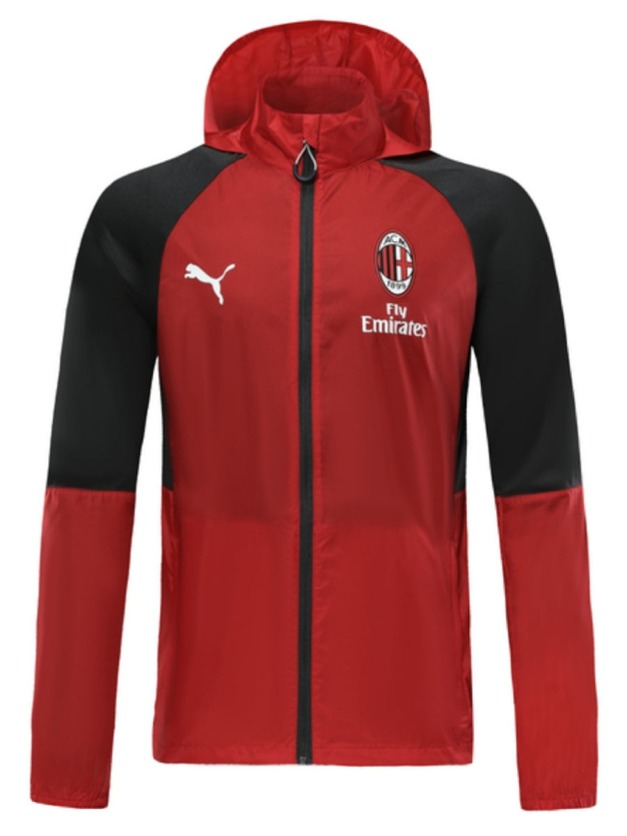 AC MILAN black red windbreaker winter coat training jacket chaqueta cortavientos