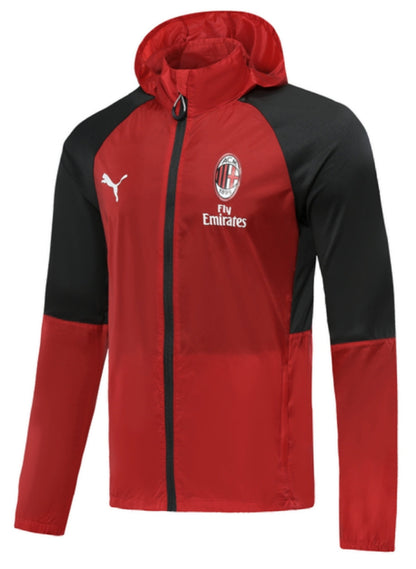 AC MILAN black red windbreaker winter coat training jacket chaqueta cortavientos