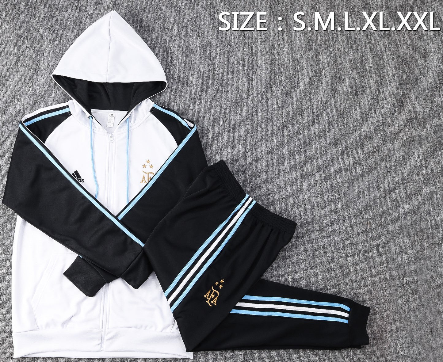 ARGENTINA black white training jacket hoodie tracksuit set campera sudadera con capucha