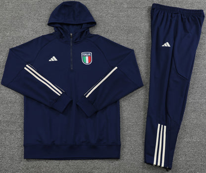 ITALY Italia navy blue training sweatshirt hoodie tracksuit set campera sudadera con capucha