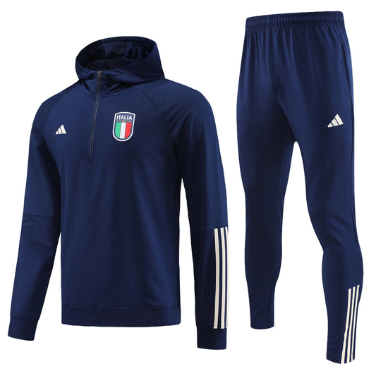 ITALY Italia navy blue training sweatshirt hoodie tracksuit set campera sudadera con capucha