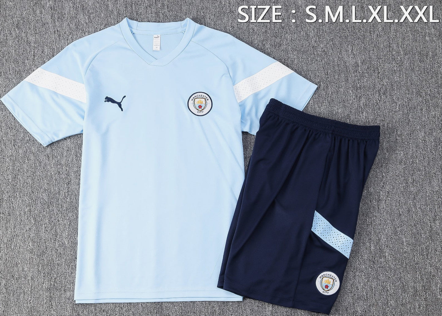 MANCHESTER CITY 23/24 sky blue pre match training jersey shorts set camiseta playera remera conjunto de entrenamiento