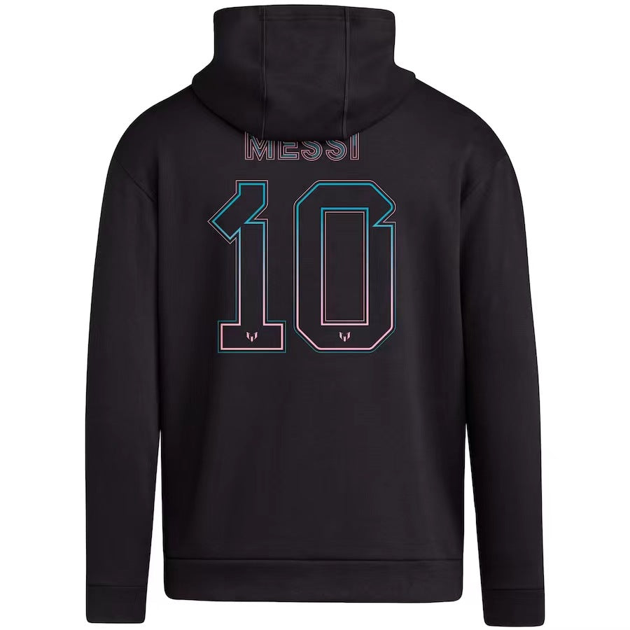 INTER MIAMI black training hoodie jacket winter coat sudadera campera invernal con capucha negra MESSI 10