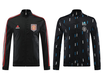 MANCHESTER UNITED reversible windbreaker winter coat training jacket chaqueta campera cortavientos