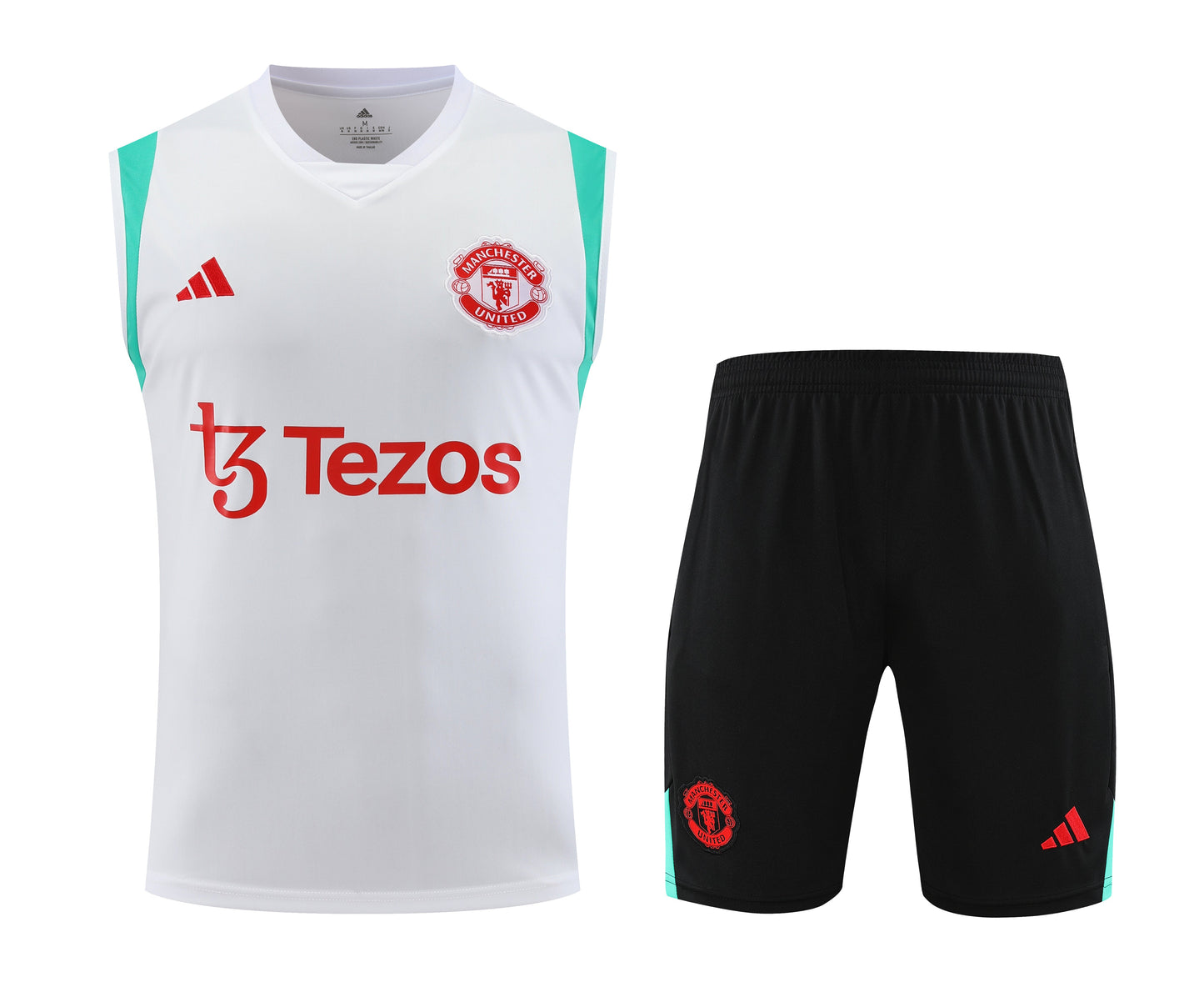 MANCHESTER UNITED black white training tank top sleeveless jersey set conjunto camiseta de entrenamiento sin manga