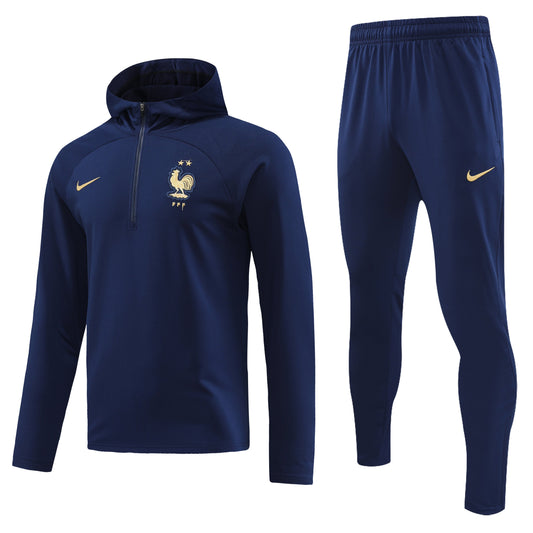 FRANCE Francia navy blue training sweatshirt hoodie tracksuit set campera sudadera con capucha