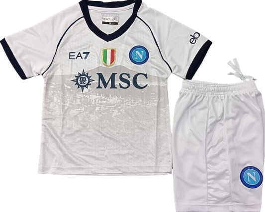 NAPOLI 23/24 away kids jersey shorts set camiseta playera remera maglia conjunto de niño visitante