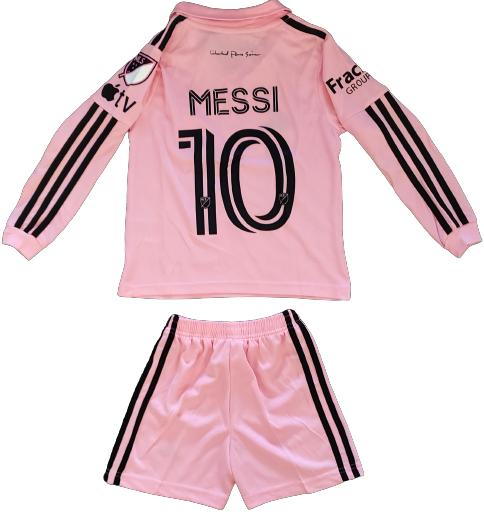 INTER MIAMI home long sleeve kids jersey set shorts camiseta playera remera conjunto de niño manga larga local MESSI 10