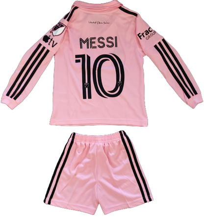 INTER MIAMI home long sleeve kids jersey set shorts camiseta playera remera conjunto de niño manga larga local MESSI 10