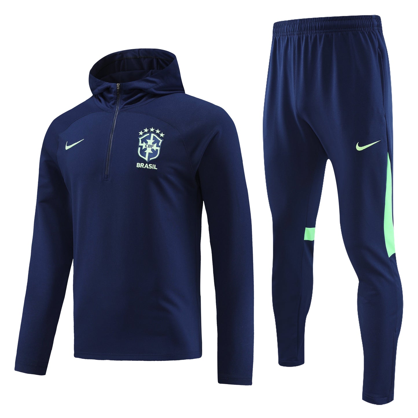 BRAZIL Brasil navy blue training sweatshirt hoodie tracksuit set campera sudadera con capucha