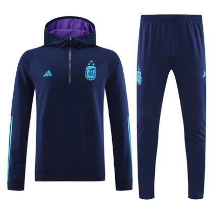 ARGENTINA navy blue training sweatshirt hoodie tracksuit set campera sudadera con capucha