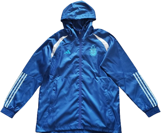 ARGENTINA blue windbreaker winter coat training jacket chaqueta campera cortavientos azul