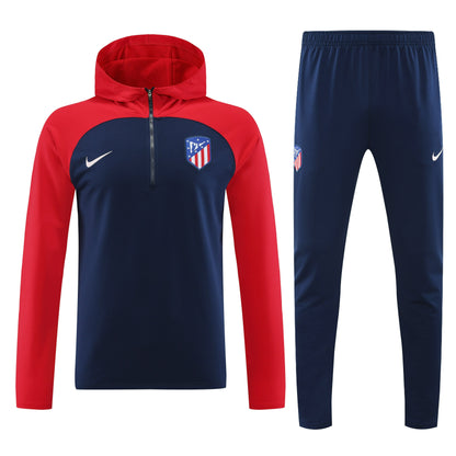 ATLETICO MADRID navy blue red training sweatshirt hoodie tracksuit set campera sudadera con capucha