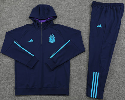 ARGENTINA navy blue training sweatshirt hoodie tracksuit set campera sudadera con capucha