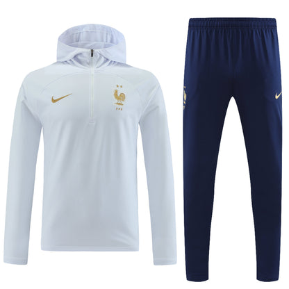 FRANCE Francia white navy blue training sweatshirt hoodie tracksuit set campera sudadera con capucha