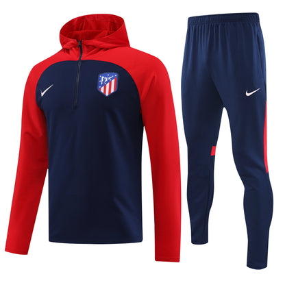 ATLETICO MADRID navy blue red training sweatshirt hoodie tracksuit set campera sudadera con capucha