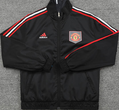 MANCHESTER UNITED reversible windbreaker winter coat training jacket chaqueta campera cortavientos